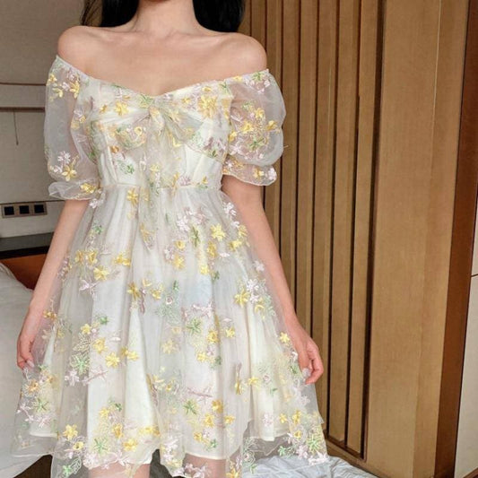 Renaissance Angelic French Chiffon Floral Fairy Dress