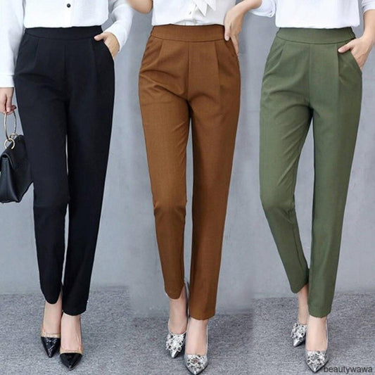 Hnewly Women Seluar Wanita Long Pants Harem Causal Trousers Formal Office Slack Perempuan Business Casual Outfits for Women Winter